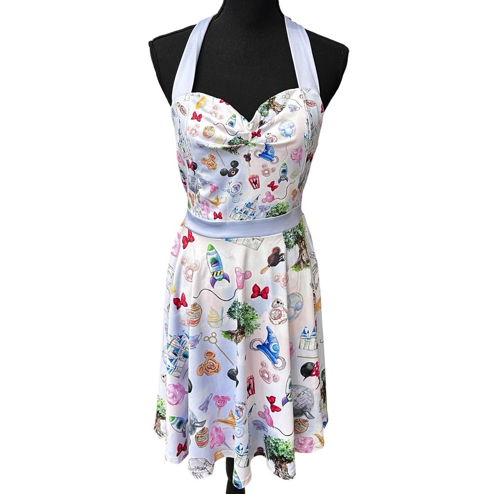 Rainbow Rules Skater Halter Dress Size Large Mickey's Disney Attractions Snacks